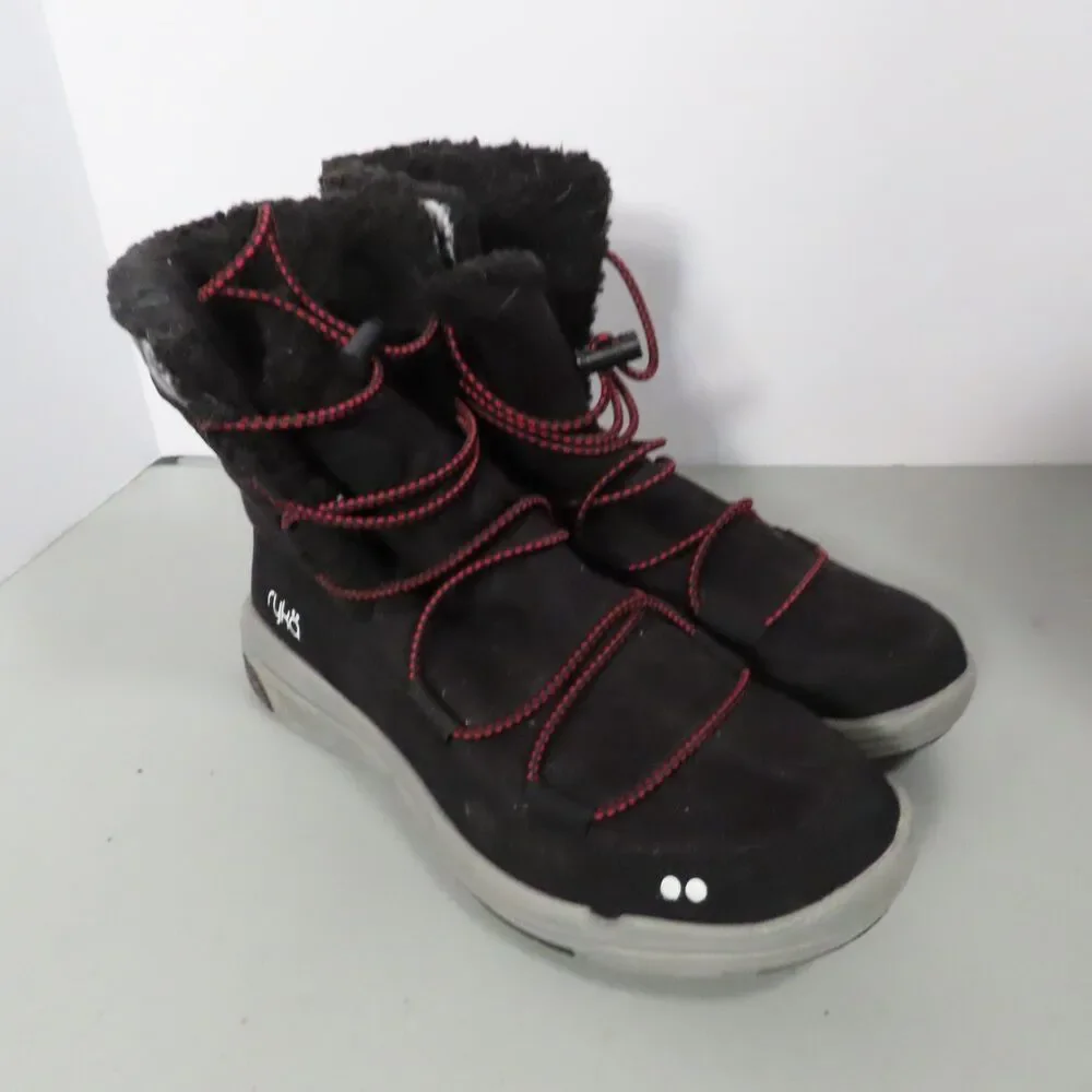 Ryka Alyssa Womens 6.5 M Black Winter Boots Faux Fur Lined Warm Ankle Booties